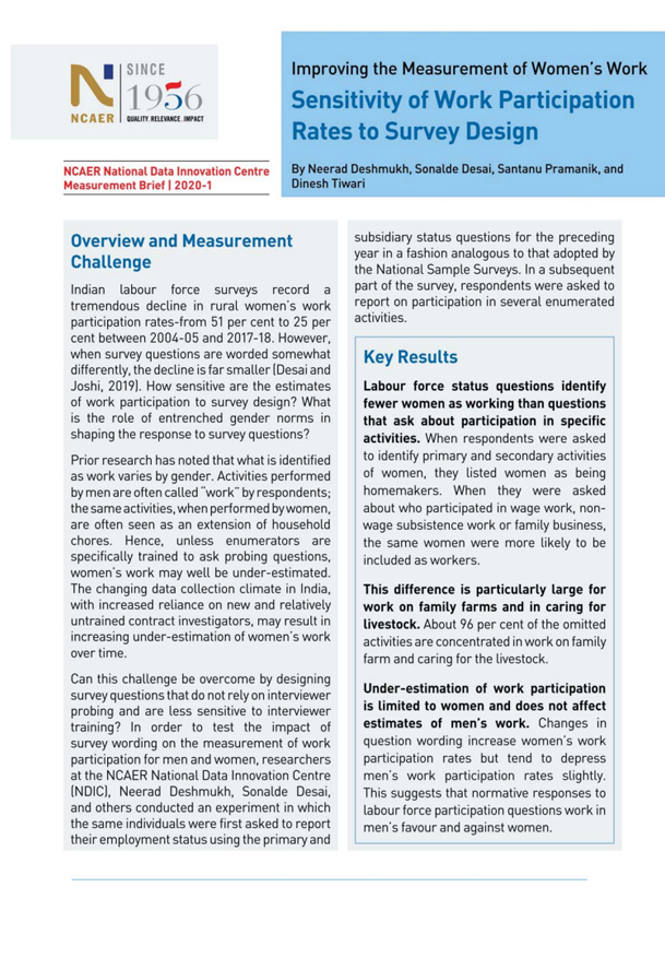 Sensitivity of Work Participation Rates to Survey Design