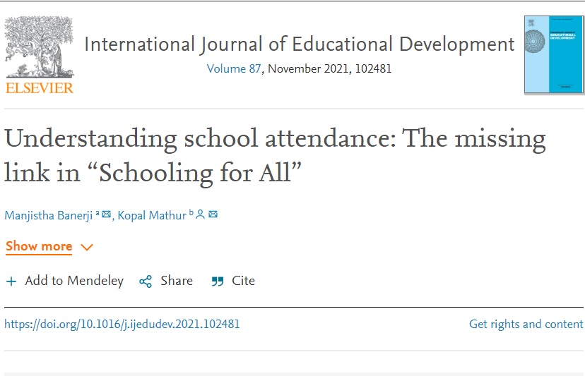 Understanding school attendance: The missing link in “Schooling for All”