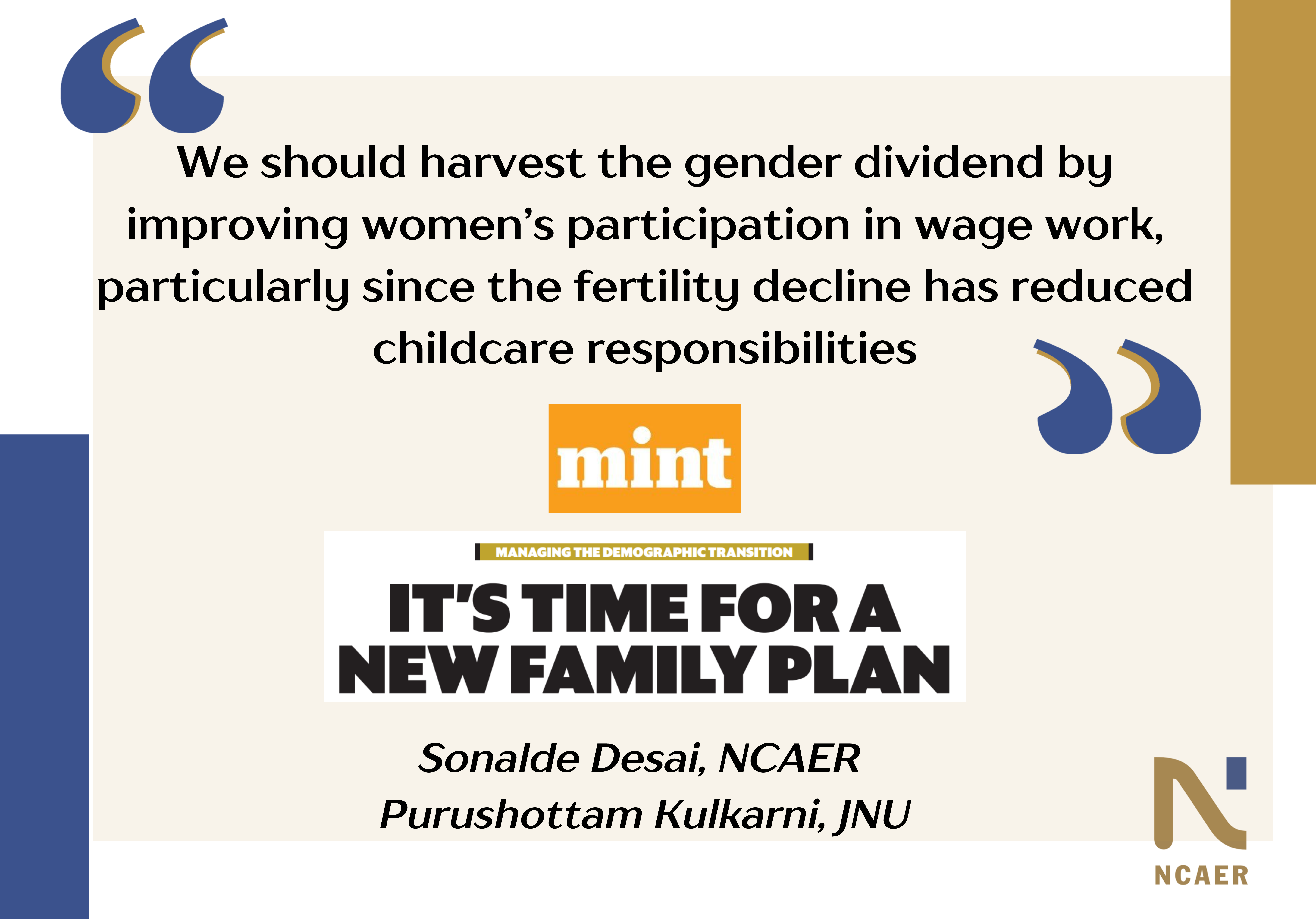 Managing the demographic transition, It’s time for a new family plan